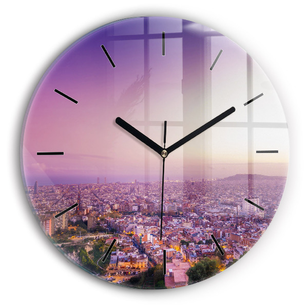 Round glass clock Barcelona Bunkers El Carmel