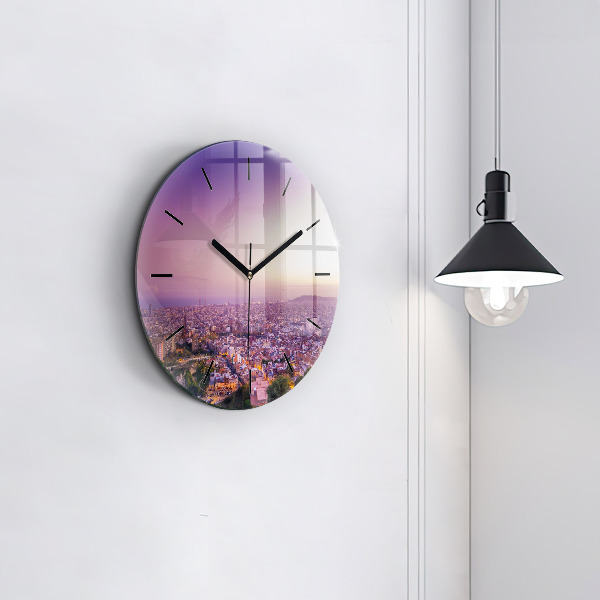 Round glass clock Barcelona Bunkers El Carmel