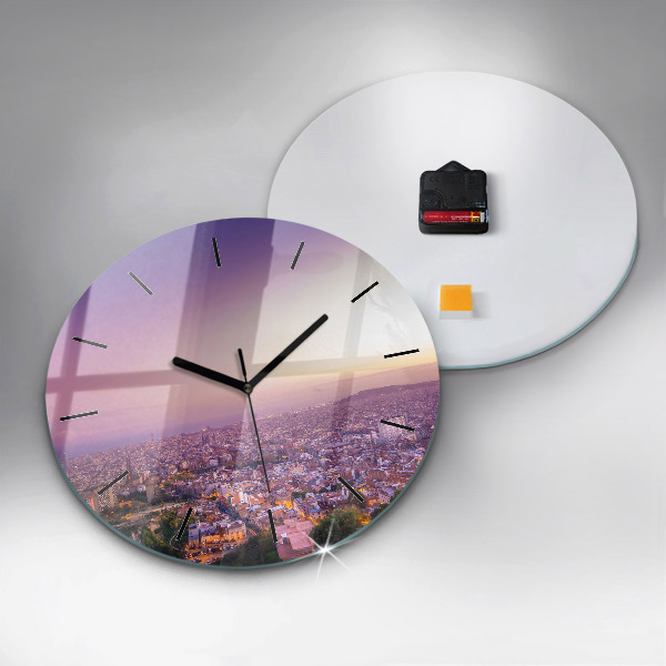 Round glass clock Barcelona Bunkers El Carmel