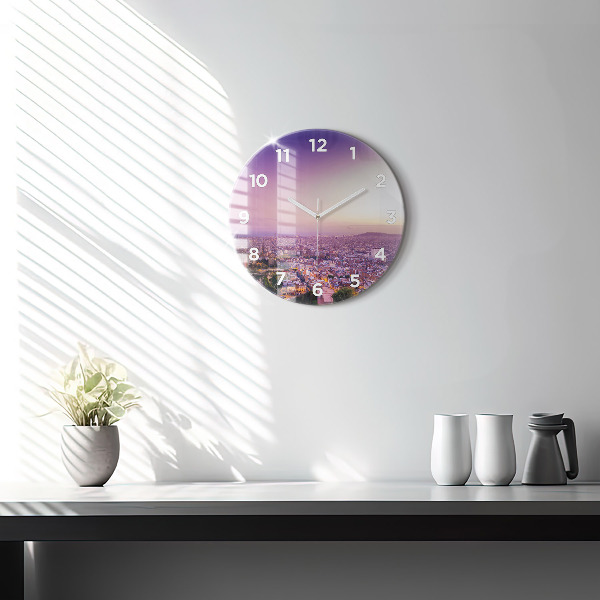 Round glass clock Barcelona Bunkers El Carmel
