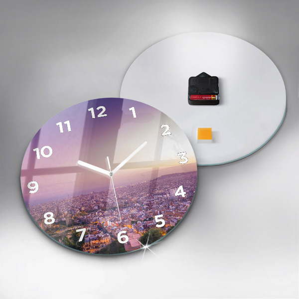 Round glass clock Barcelona Bunkers El Carmel