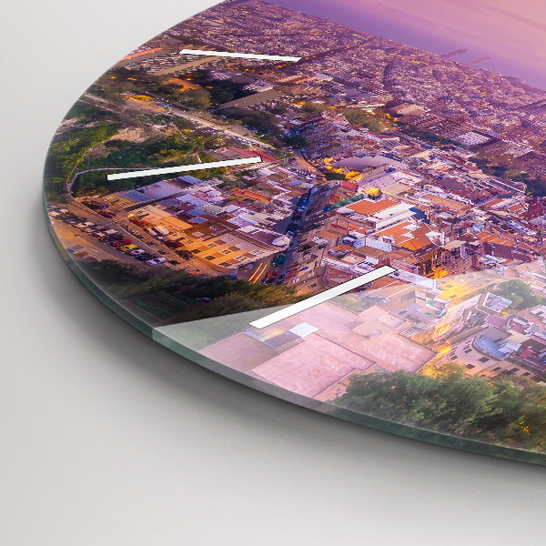 Round glass clock Barcelona Bunkers El Carmel