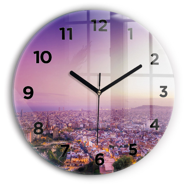 Round glass clock Barcelona Bunkers El Carmel