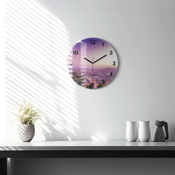 Round glass clock Barcelona Bunkers El Carmel