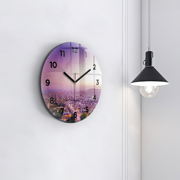 Round glass clock Barcelona Bunkers El Carmel