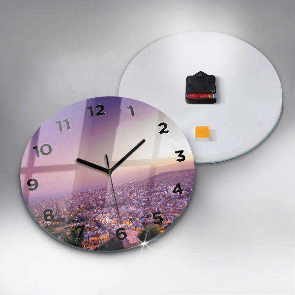 Round glass clock Barcelona Bunkers El Carmel