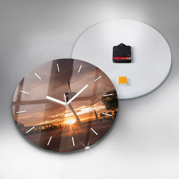 Round glass clock Barcelona Olympic Park