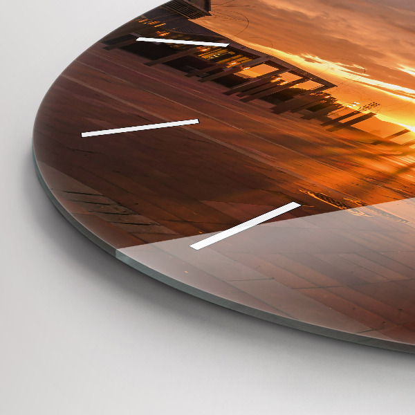 Round glass clock Barcelona Olympic Park