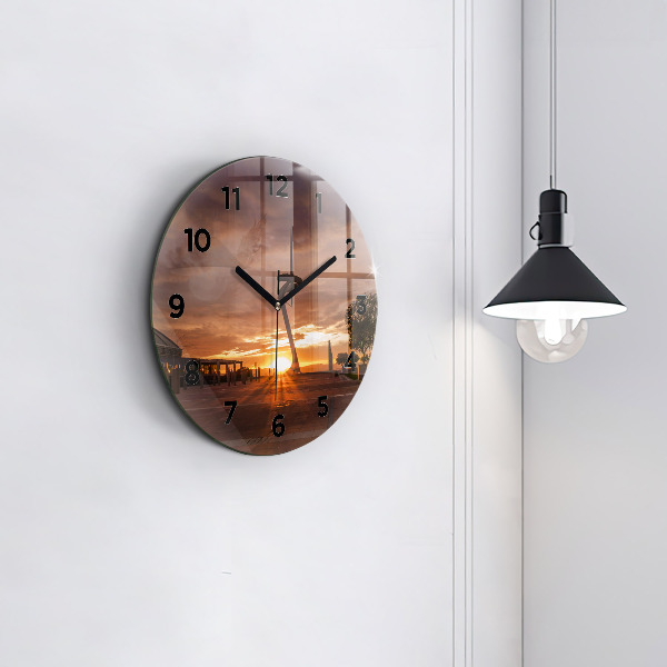 Round glass clock Barcelona Olympic Park