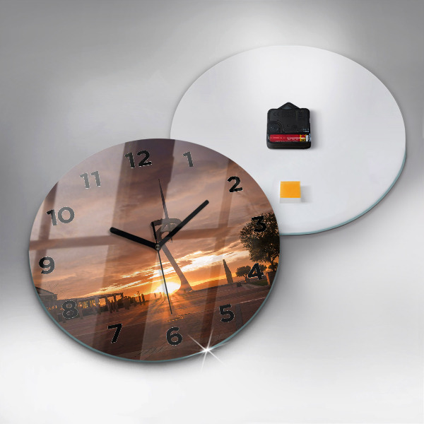 Round glass clock Barcelona Olympic Park