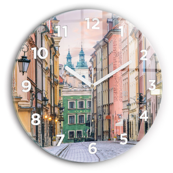 Round glass clock Old Town in Warsaw
