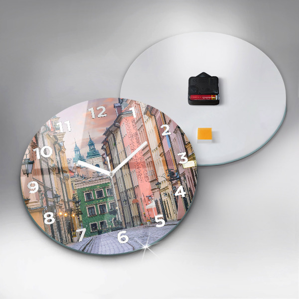 Round glass clock Old Town in Warsaw