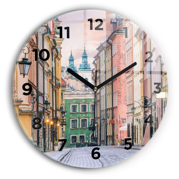Round glass clock Old Town in Warsaw