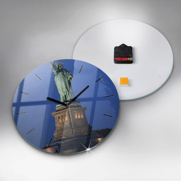 Round glass clock Statue of Liberty New York