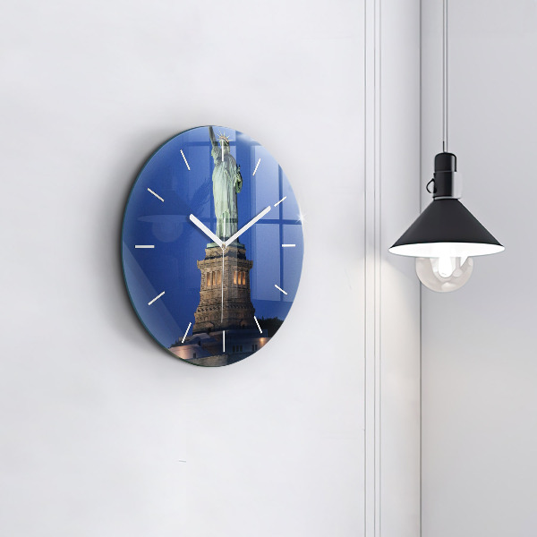 Round glass clock Statue of Liberty New York