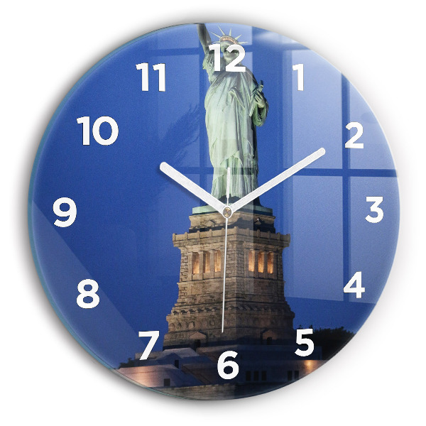 Round glass clock Statue of Liberty New York