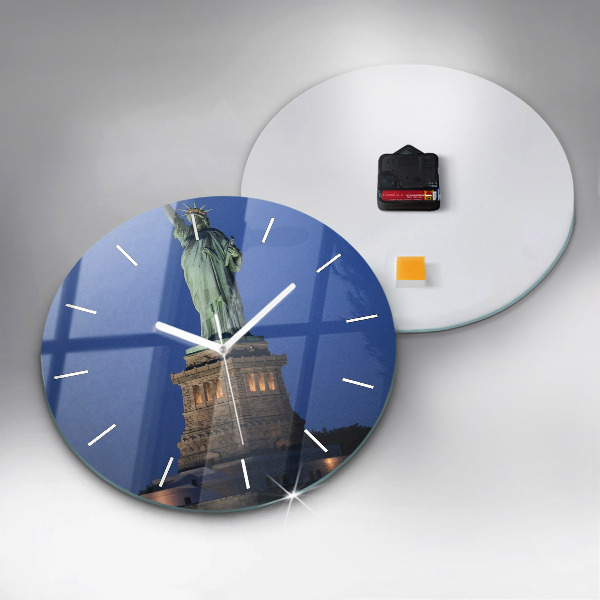 Round glass clock Statue of Liberty New York