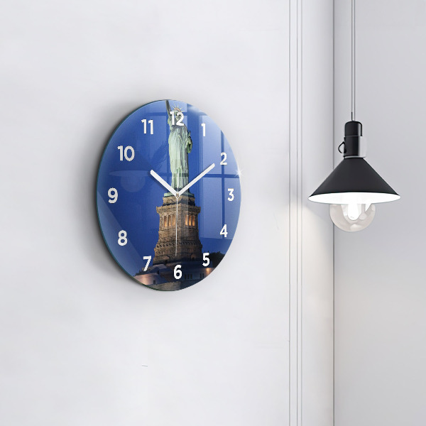 Round glass clock Statue of Liberty New York