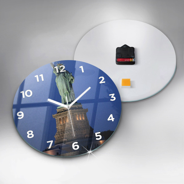 Round glass clock Statue of Liberty New York