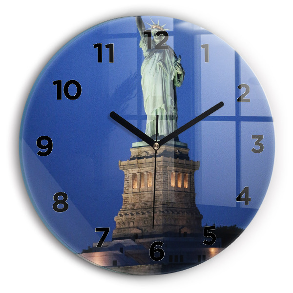 Round glass clock Statue of Liberty New York
