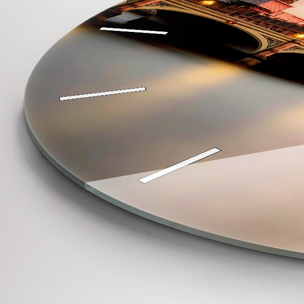 Round glass clock Big Ben London panorama