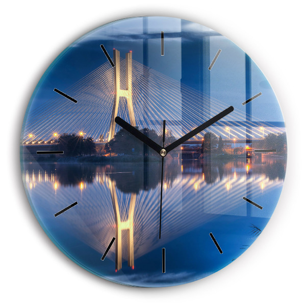 Round glass clock Rędziński Bridge Wrocław