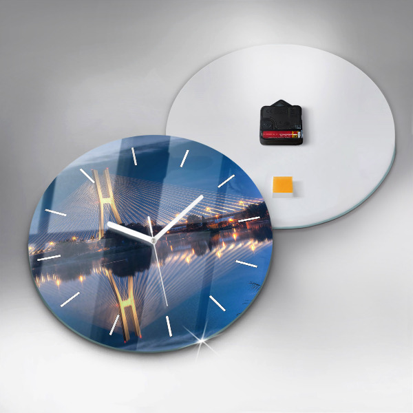 Round glass clock Rędziński Bridge Wrocław