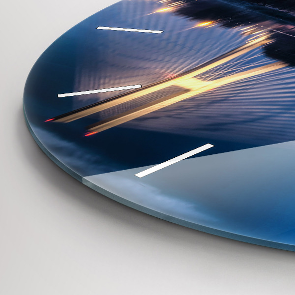 Round glass clock Rędziński Bridge Wrocław