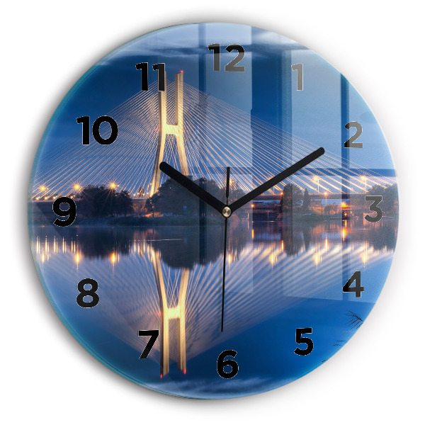 Round glass clock Rędziński Bridge Wrocław