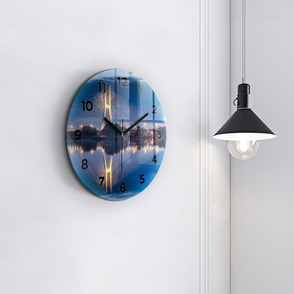 Round glass clock Rędziński Bridge Wrocław