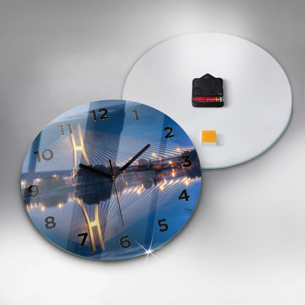 Round glass clock Rędziński Bridge Wrocław