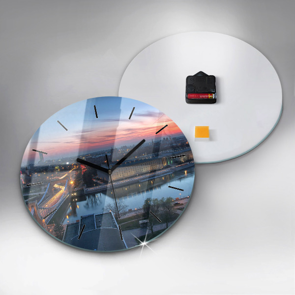 Round glass clock Wroclaw from a drone