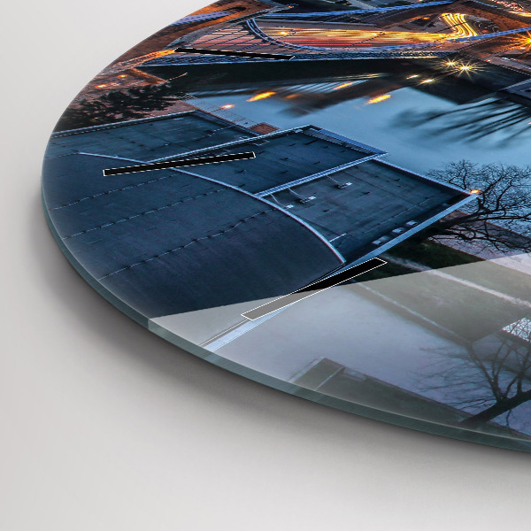 Round glass clock Wroclaw from a drone
