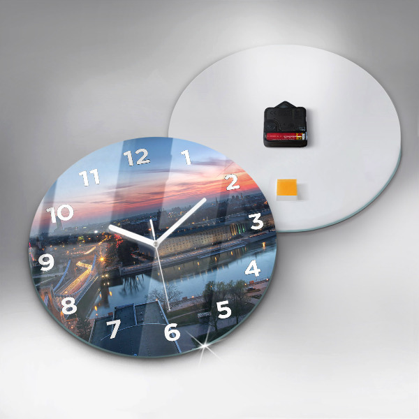 Round glass clock Wroclaw from a drone