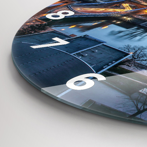 Round glass clock Wroclaw from a drone