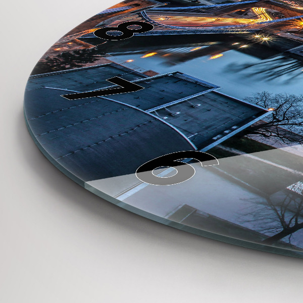 Round glass clock Wroclaw from a drone