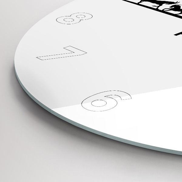 Round glass clock Poznan panorama graphics