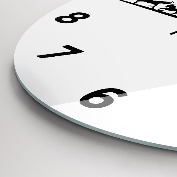Round glass clock Poznan panorama graphics