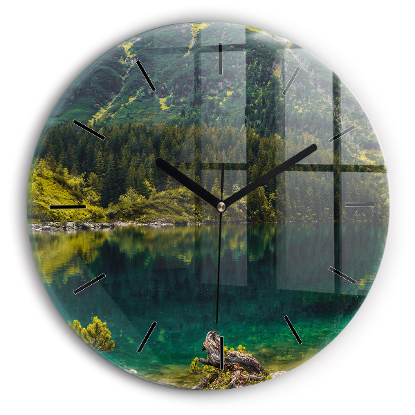 Round glass clock Morskie Oko in the Tatra Mountains