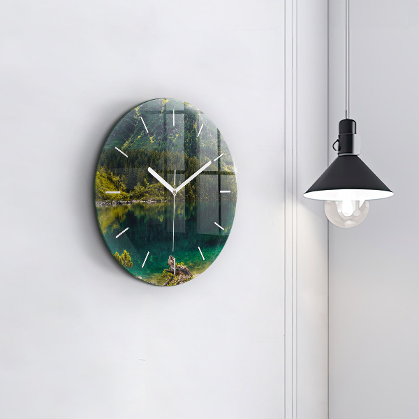Round glass clock Morskie Oko in the Tatra Mountains