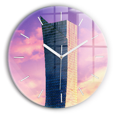 Round glass clock Skyscraper in Warsaw
