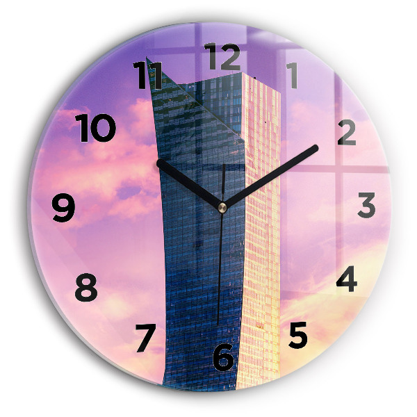 Round glass clock Skyscraper in Warsaw