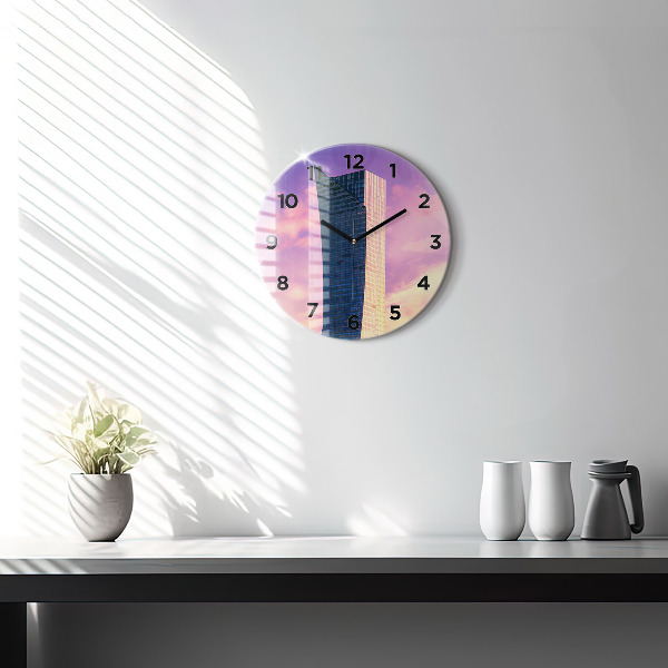 Round glass clock Skyscraper in Warsaw