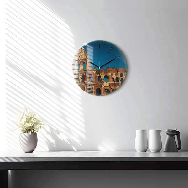Round glass clock The Colosseum in Italy