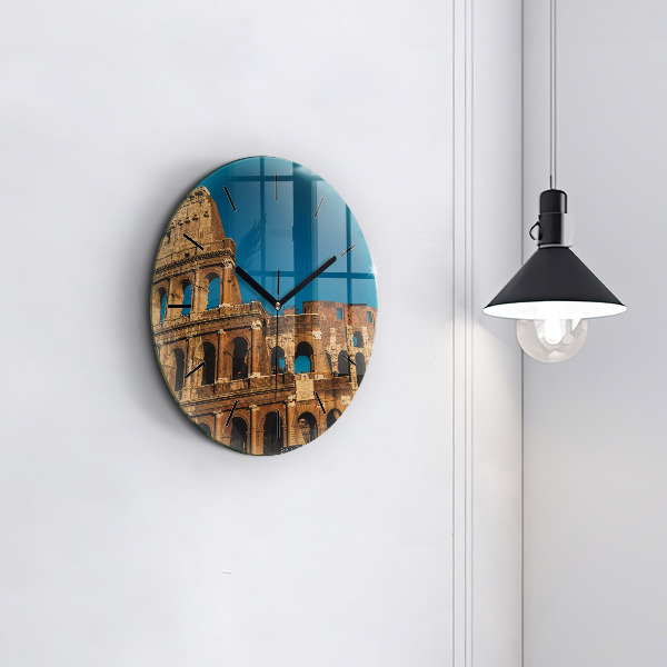 Round glass clock The Colosseum in Italy