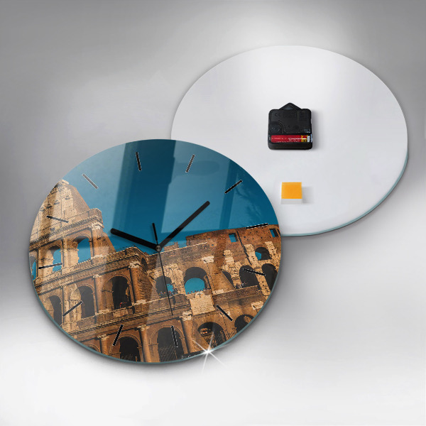 Round glass clock The Colosseum in Italy