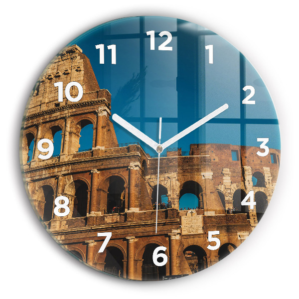 Round glass clock The Colosseum in Italy