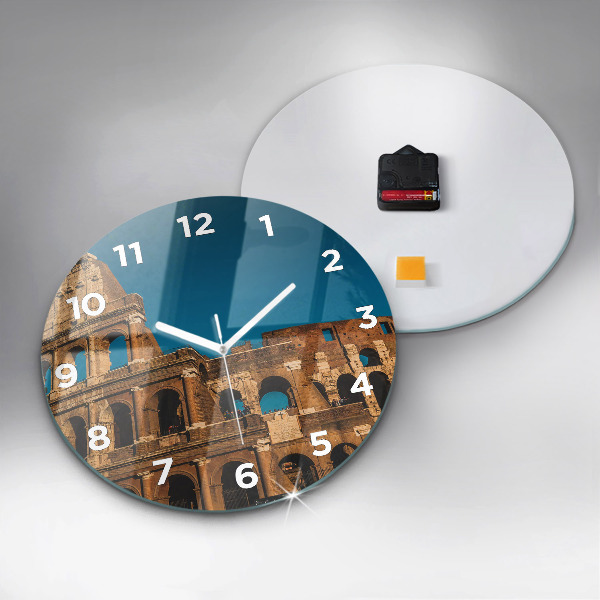Round glass clock The Colosseum in Italy
