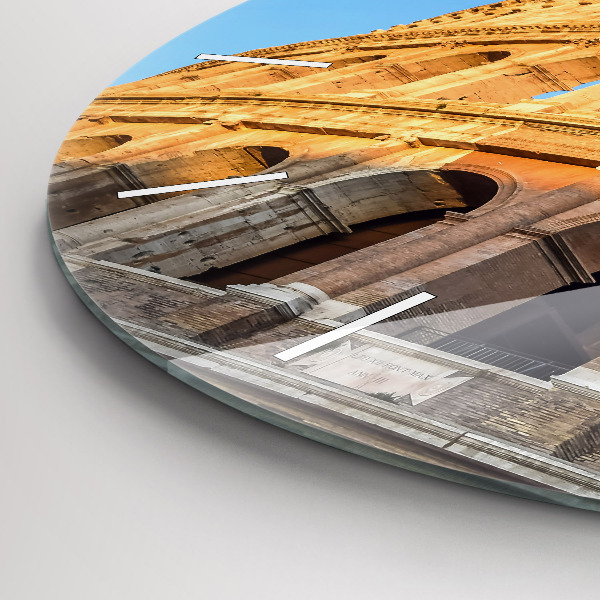 Round glass clock Colosseum in Rome