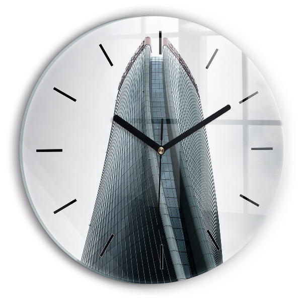 Round glass clock Skyscraper in Milan